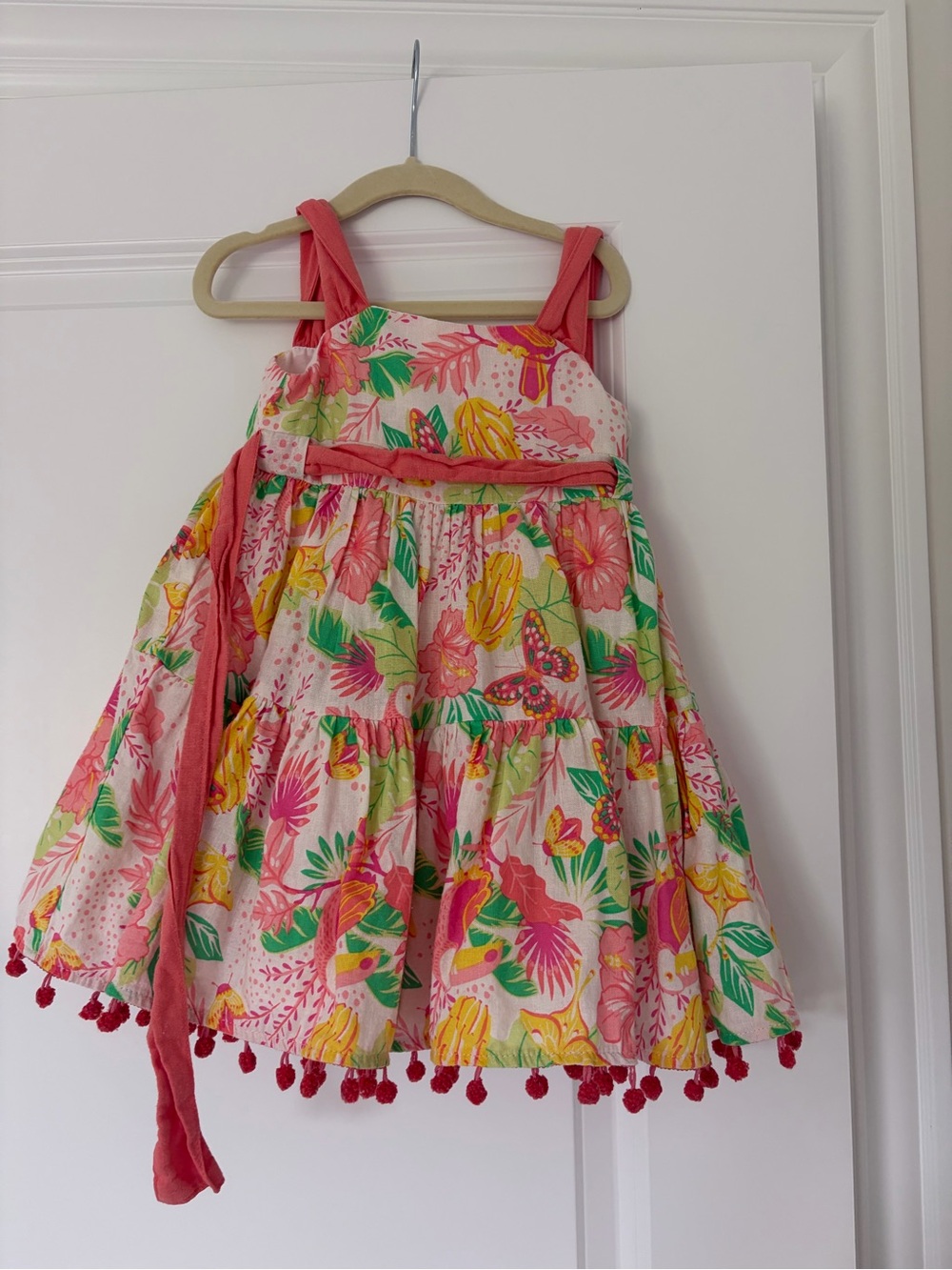 Tommy Bahama Coral Pink Floral Toddler Dress
